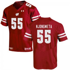 Men's Wisconsin Badgers NCAA #55 Maema Njongmeta Red Authentic Under Armour Stitched College Football Jersey WK31T11CS